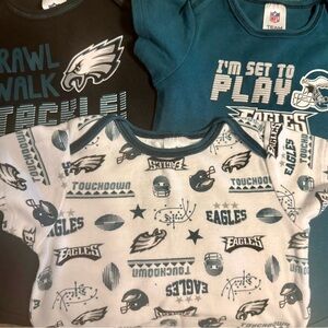 Eagles Themed Kids Shirt Set - Teal, Black, White